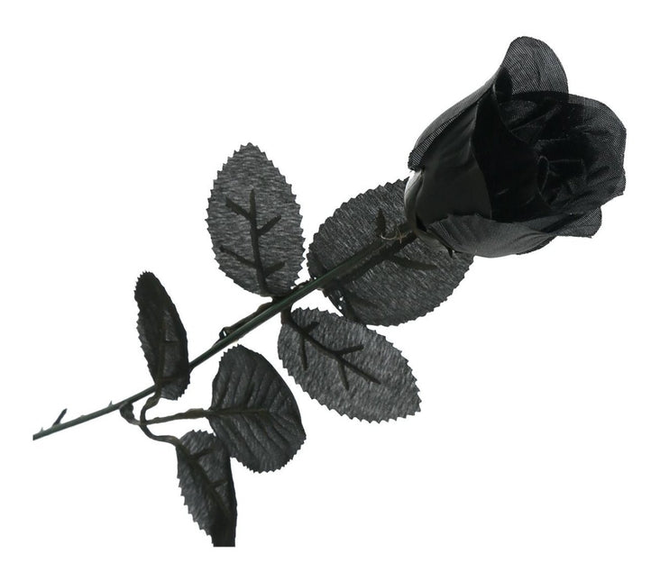 Halloween Zwarte Roos 42cm van Fiestas Guirca koop je bij Partywinkel