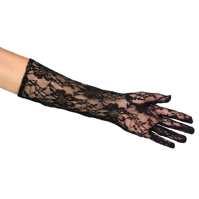 Handschoenen Lang Kant Zwart van Boland koop je bij Partywinkel
