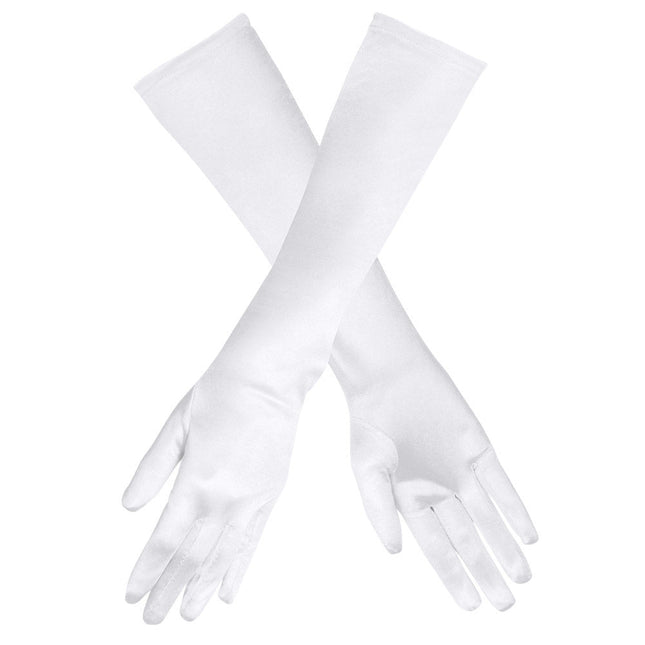 Handschoenen Lang Satijn Wit van Boland koop je bij Partywinkel