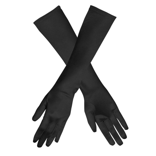 Handschoenen Lang Satijn Zwart van Boland koop je bij Partywinkel