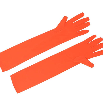 Handschoenen Neon Oranje 45cm van Fiestas Guirca koop je bij Partywinkel