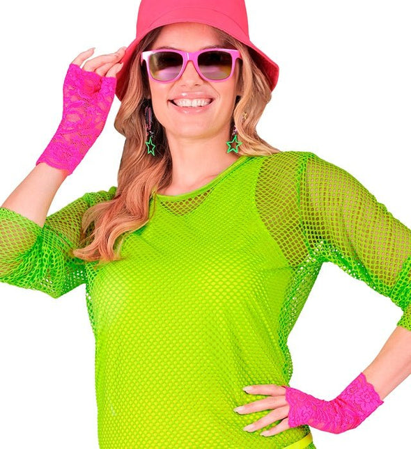 Handschoenen Neon Roze Kant van Widmann koop je bij Partywinkel