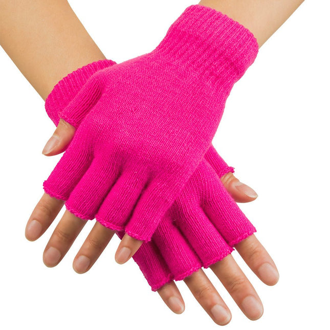 Handschoenen Vingerloos Neonroze van Boland koop je bij Partywinkel