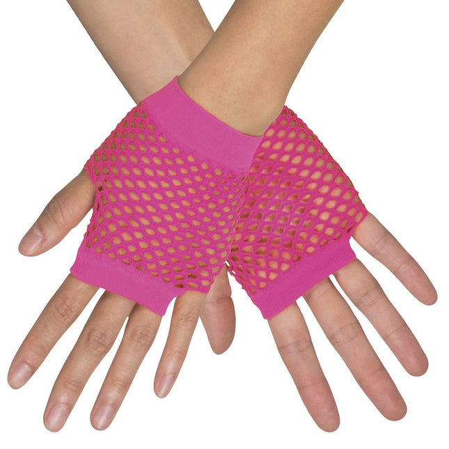 Handschoenen Visnet Neon Roze van Boland koop je bij Partywinkel