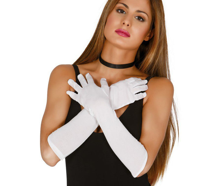Handschoenen Wit 45cm van Fiestas Guirca koop je bij Partywinkel