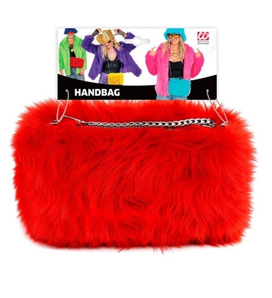 HANDTAS LANG PLUSHE ROOD van Widmann koop je bij Partywinkel