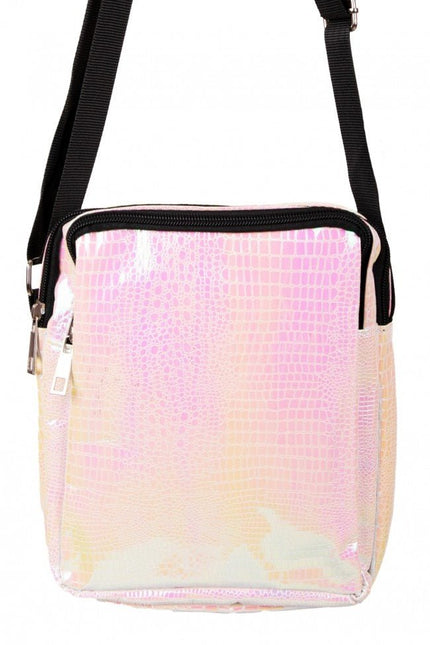Handtasje Slangeleer Print Wit van PartyXplosion koop je bij Partywinkel