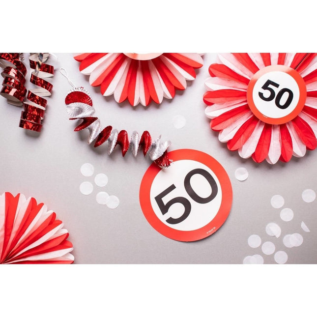Hangdecoratie 16 Jaar Verkeersbord 75cm 3st van Folat koop je bij Partywinkel