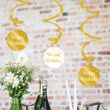 Hangdecoratie 65 Jaar Happy Birthday 17cm 3st van Paper Dreams koop je bij Partywinkel