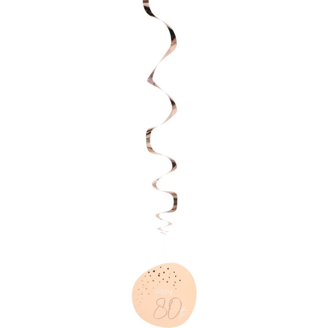 Hangdecoratie 80 Jaar Rose Goud 75cm 5st van Folat koop je bij Partywinkel