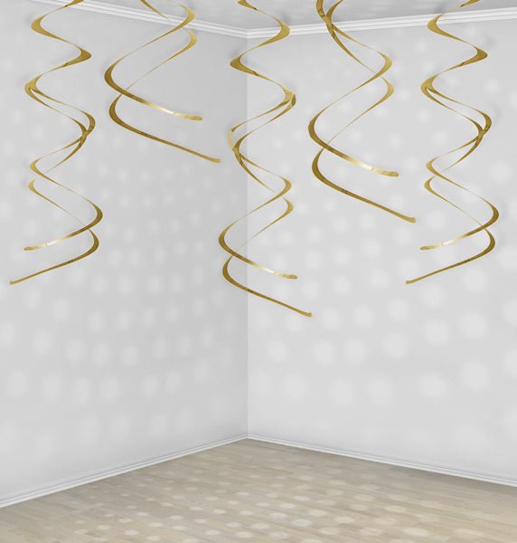 Hangdecoratie Goud 5st van Partydeco koop je bij Partywinkel