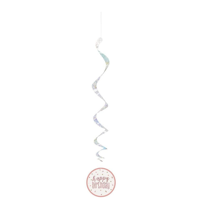 Hangdecoratie Happy Birthday Rose Goud 81cm 6st van Unique koop je bij Partywinkel