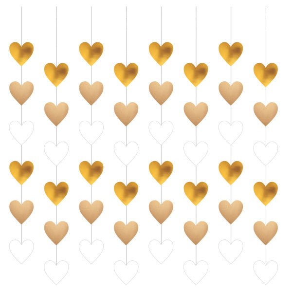 Hangdecoratie Hartjes 1,3m 8st van Riethmueller koop je bij Partywinkel