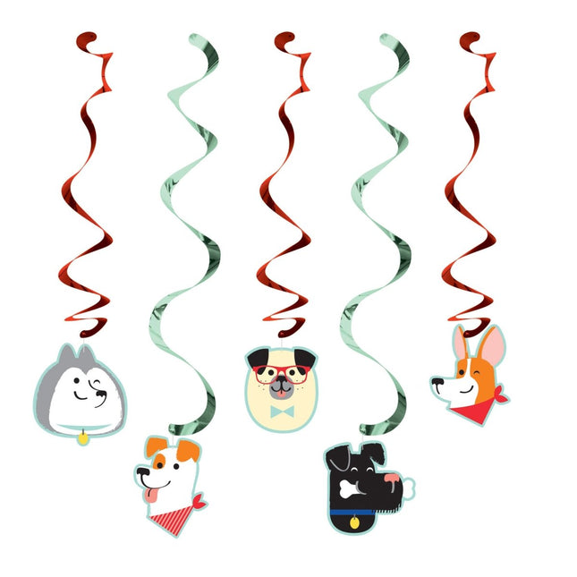 Hangdecoratie Honden 5st van Creative Converting koop je bij Partywinkel