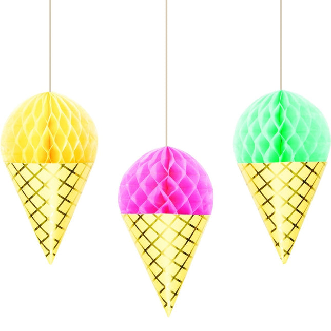 Hangdecoratie Ijsjes 33cm 3st van Creative Converting koop je bij Partywinkel