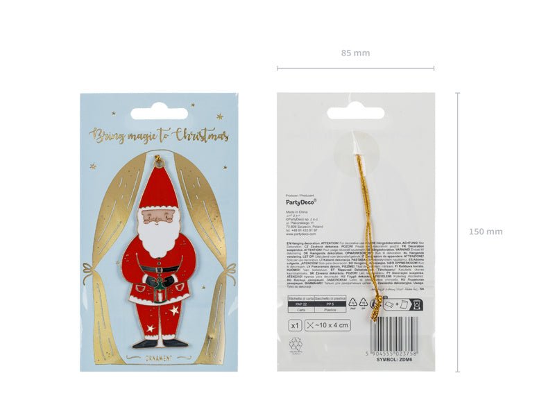 Hangdecoratie Kerstman 10cm van Partydeco koop je bij Partywinkel