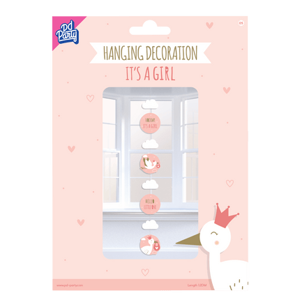 Hangdecoratie Newborn Baby Girl 120cm van Paper Dreams koop je bij Partywinkel