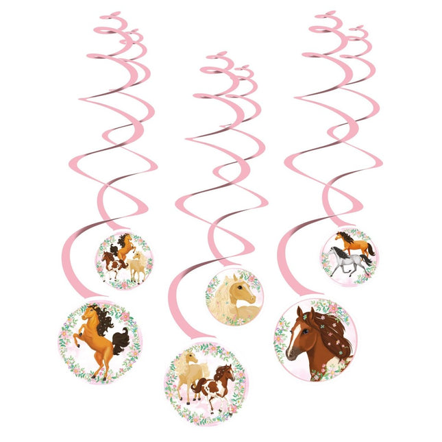 Hangdecoratie Paarden 6st van Riethmueller koop je bij Partywinkel