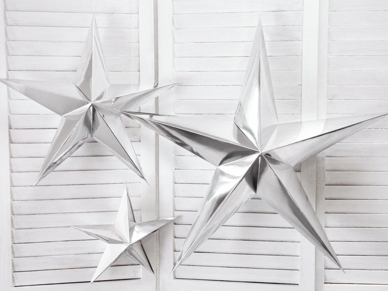 Hangdecoratie Ster Zilver 45cm van Partydeco koop je bij Partywinkel