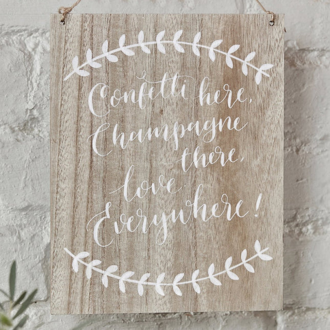 Hangdecoratie Tekstbord Hout 20cm van Ginger Ray koop je bij Partywinkel