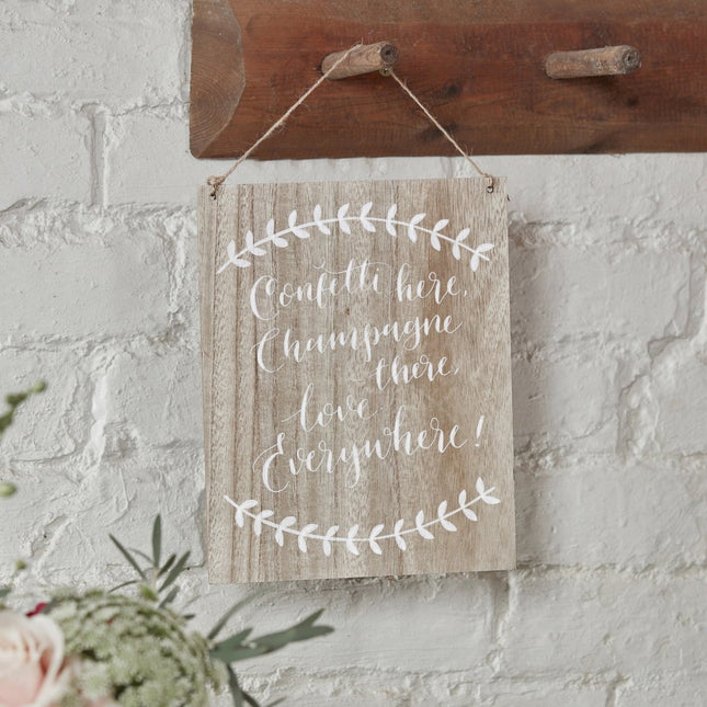 Hangdecoratie Tekstbord Hout 20cm van Ginger Ray koop je bij Partywinkel