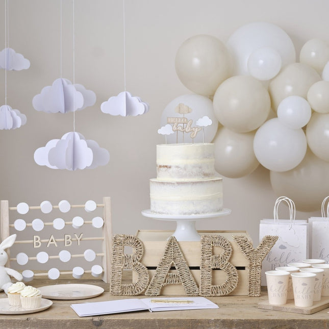 Hangdecoratie Wolken 3D 15cm 5st van Ginger Ray koop je bij Partywinkel