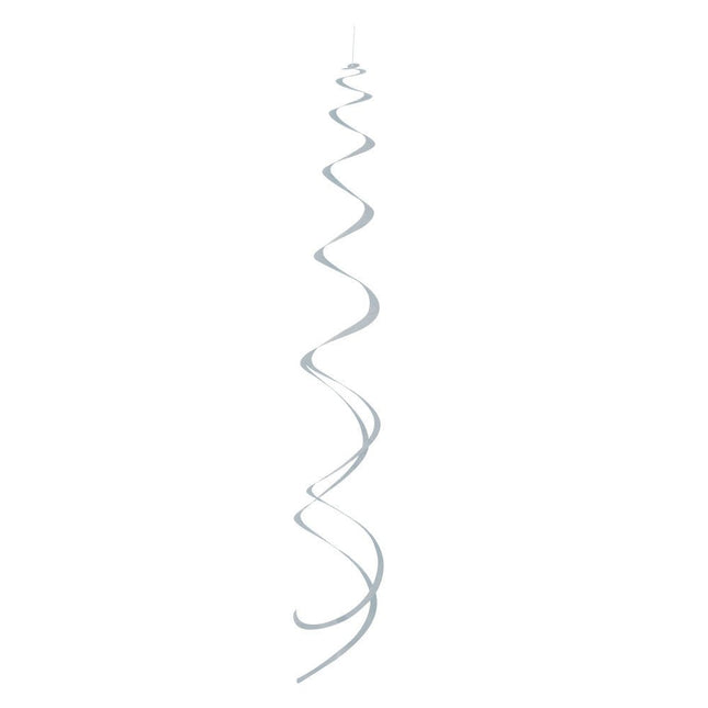 Hangdecoratie Zilveren Swirl 8 - delig van Unique koop je bij Partywinkel