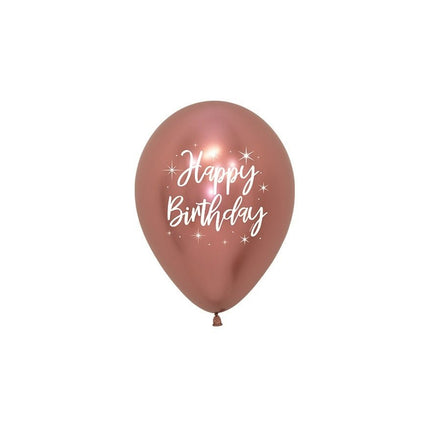 Happy Birthday Ballonnen Gekleurd Metallic 12cm 50st van Sempertex koop je bij Partywinkel