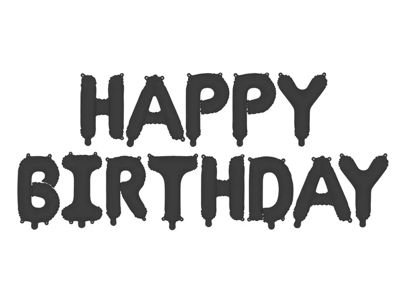 Happy Birthday Ballonnen Set Zwart van Partydeco koop je bij Partywinkel