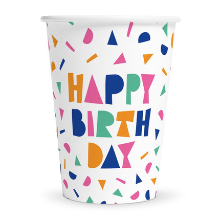 Happy Birthday Bekers Confetti 210ml 8st van WeFiesta koop je bij Partywinkel