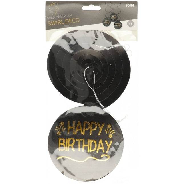 Happy Birthday Hangdecoratie 3st van Folat koop je bij Partywinkel