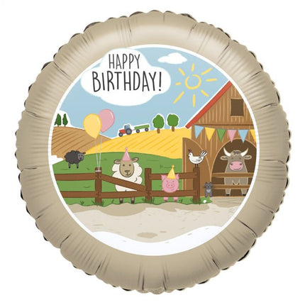 Happy Birthday Helium Ballon Boerderij Leeg 43cm van Riethmueller koop je bij Partywinkel