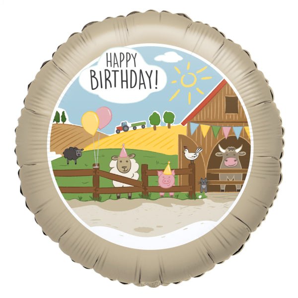 Happy Birthday Helium Ballon Boerderij Leeg 43cm van Riethmueller koop je bij Partywinkel