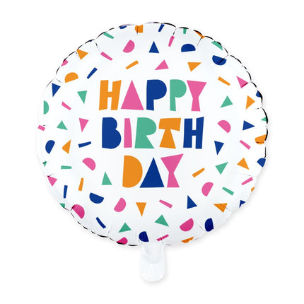 Happy Birthday Helium Ballon Leeg Confetti 45cm van WeFiesta koop je bij Partywinkel