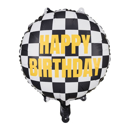 Happy Birthday Helium Ballon Race Vlag Leeg 35cm van Partydeco koop je bij Partywinkel