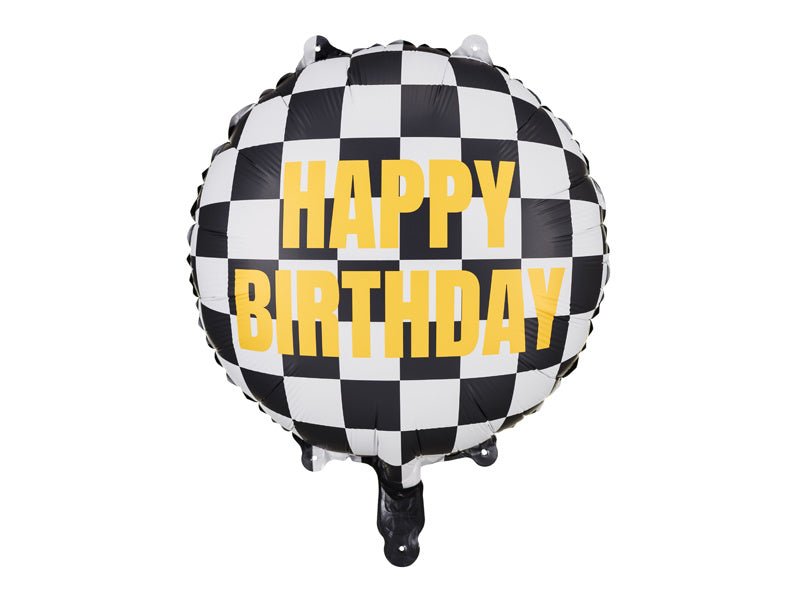 Happy Birthday Helium Ballon Race Vlag Leeg 35cm van Partydeco koop je bij Partywinkel