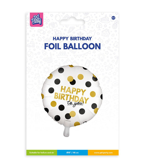 Happy Birthday Helium Ballon Stippen Leeg 46cm van Paper Dreams koop je bij Partywinkel