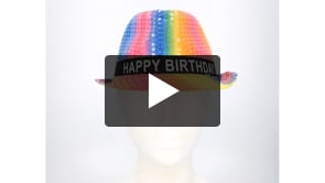 Happy Birthday Hoed Regenboog Pailletten van Boland koop je bij Partywinkel