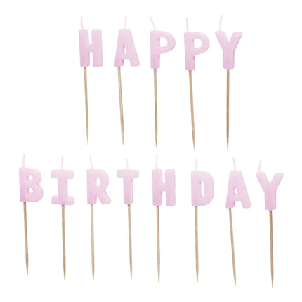 Happy Birthday Kaars Paars 13st van Partydeco koop je bij Partywinkel