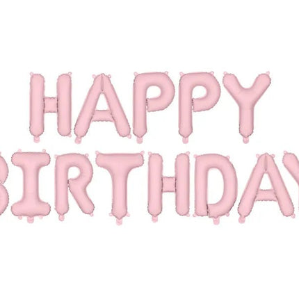 Happy Birthday Letter Ballon Lichtroze 3,4m van Partydeco koop je bij Partywinkel