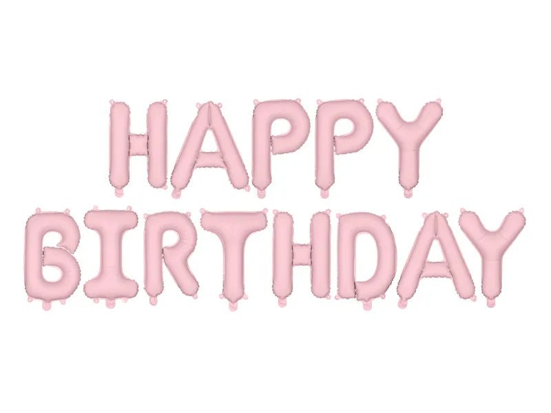 Happy Birthday Letter Ballon Lichtroze 3,4m van Partydeco koop je bij Partywinkel