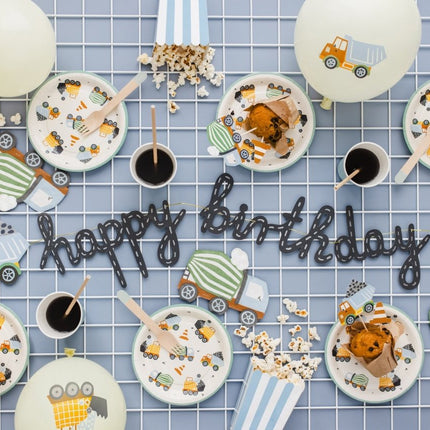 Happy Birthday Letterslinger Bouwvoertuigen 2m van Partydeco koop je bij Partywinkel