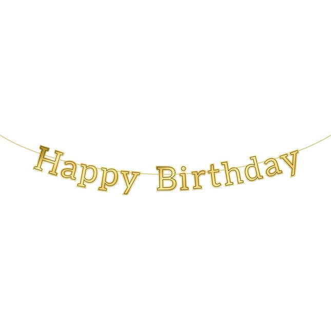 Happy Birthday Letterslinger Goud 3m van Folat koop je bij Partywinkel