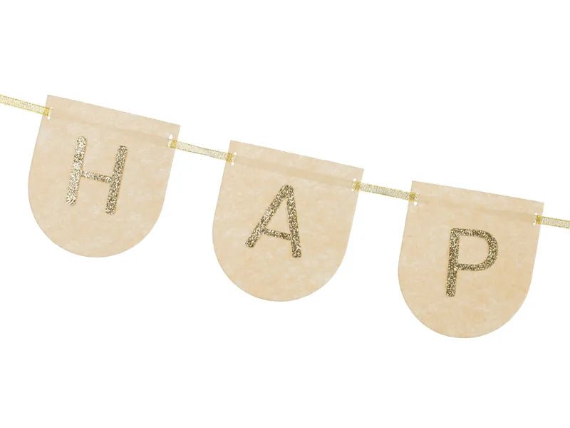 Happy Birthday Letterslinger Goud Roze 3m van Partydeco koop je bij Partywinkel