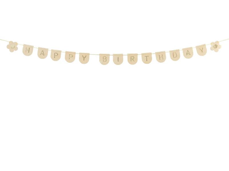 Happy Birthday Letterslinger Goud Roze 3m van Partydeco koop je bij Partywinkel