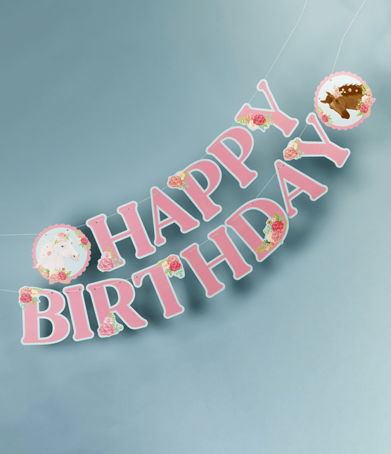 Happy Birthday Letterslinger Paarden 2,5m van Paper Dreams koop je bij Partywinkel