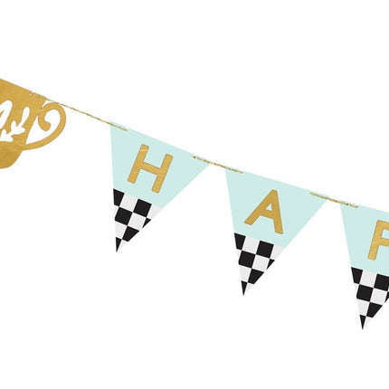 Happy Birthday Letterslinger Race Vlag 3m van Partydeco koop je bij Partywinkel