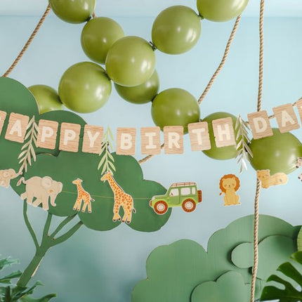 Happy Birthday Letterslinger Safari 1,8m van Partydeco koop je bij Partywinkel