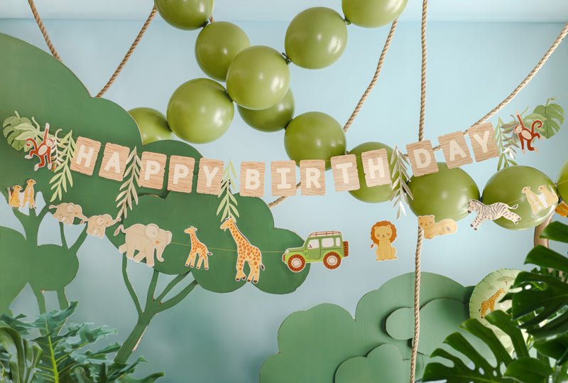 Happy Birthday Letterslinger Safari 1,8m van Partydeco koop je bij Partywinkel