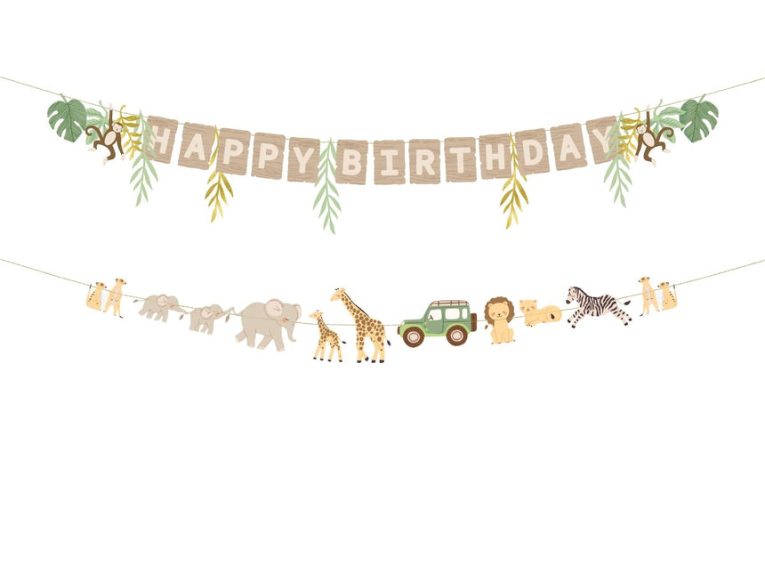 Happy Birthday Letterslinger Safari 1,8m van Partydeco koop je bij Partywinkel